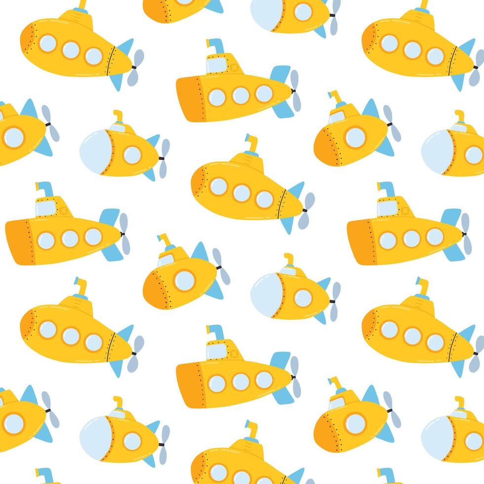 KIds pattern with a submarine. Simple seamless pattern with a submarine. illustration. vector