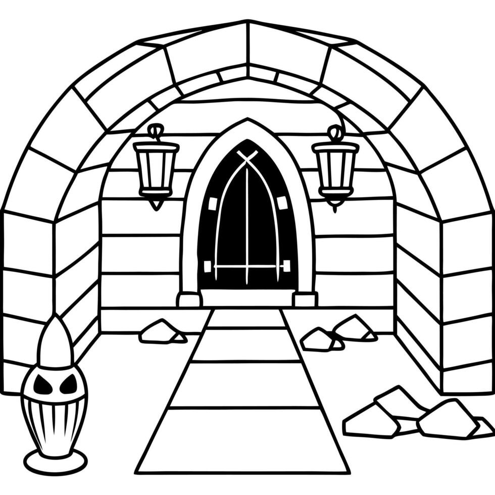 A halloween house coloring page vector