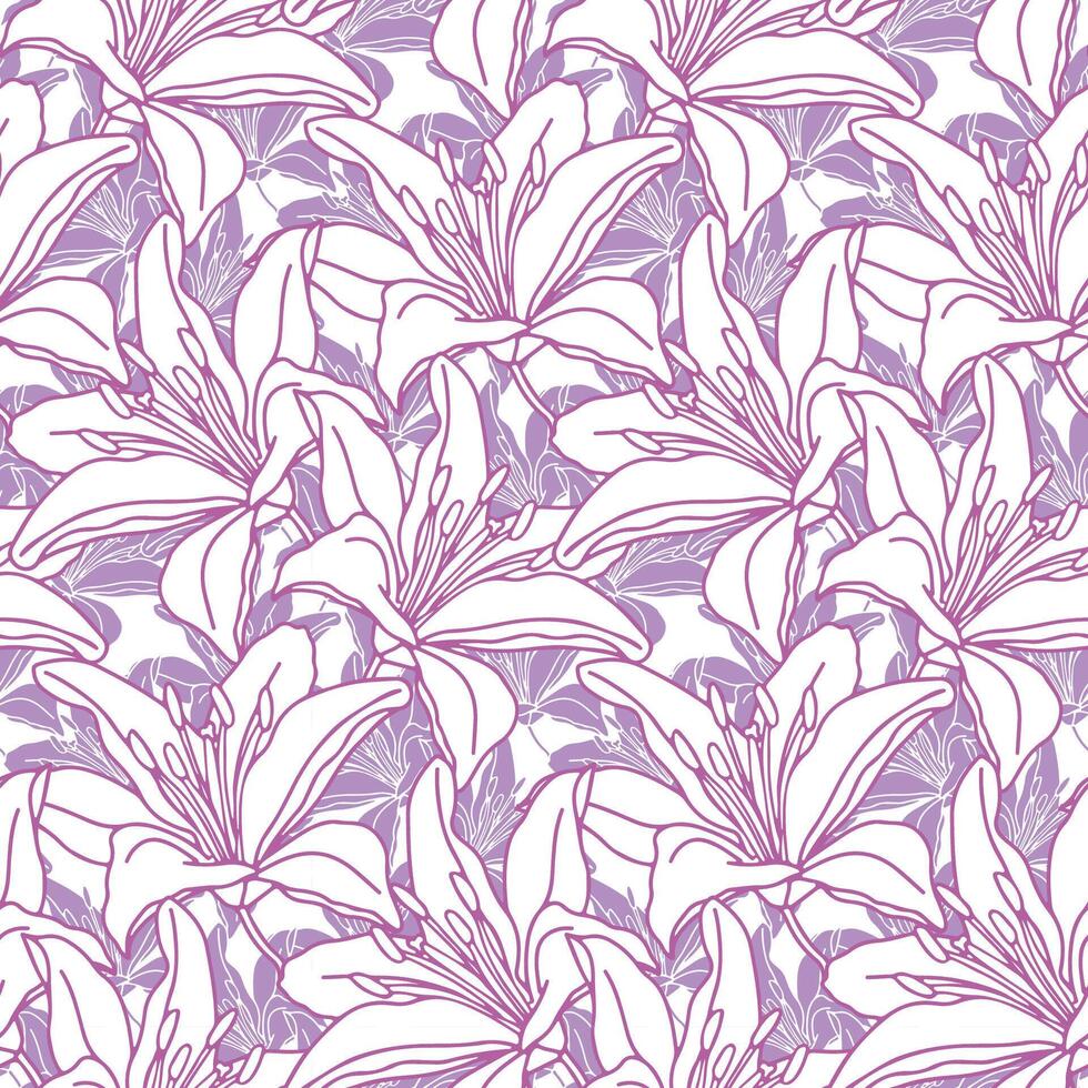 Lily flower wreath, hand drawn illustration for design of card or wedding invitation. vector