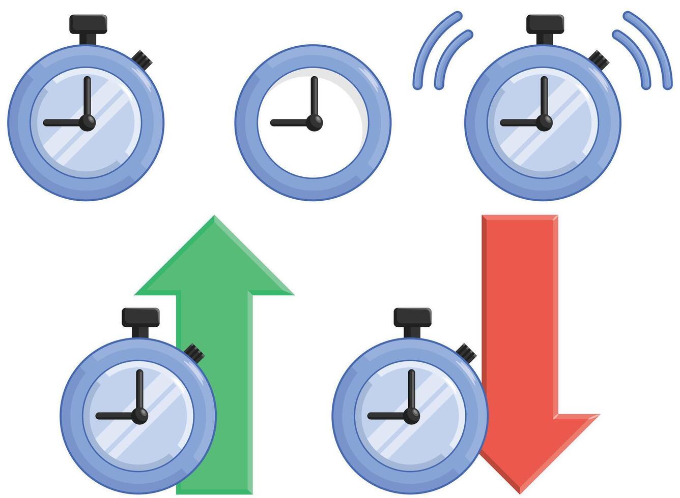 Stopwatch Alarm Duration Timer Set vector