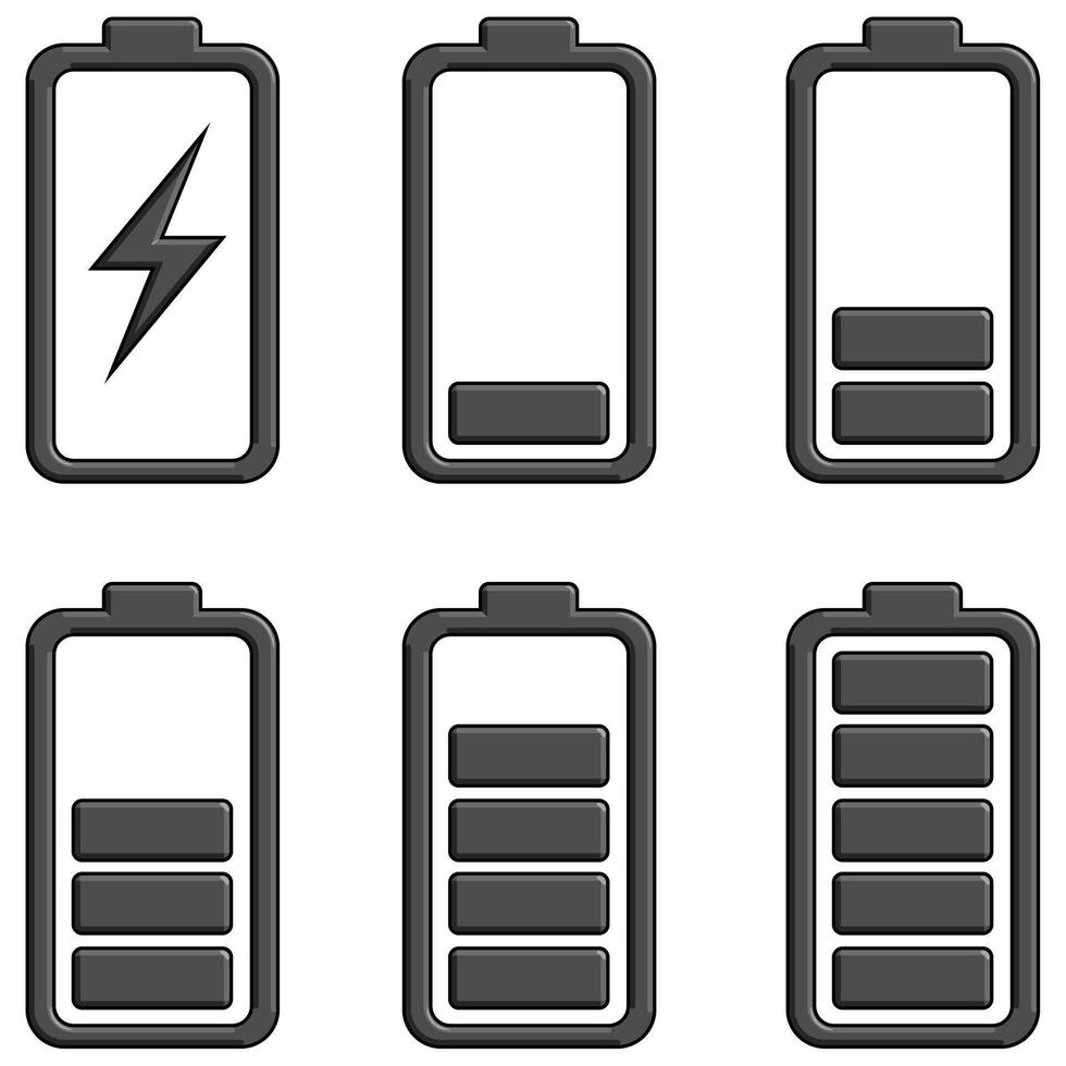 Battery Bar Charging Status Indicator Set vector