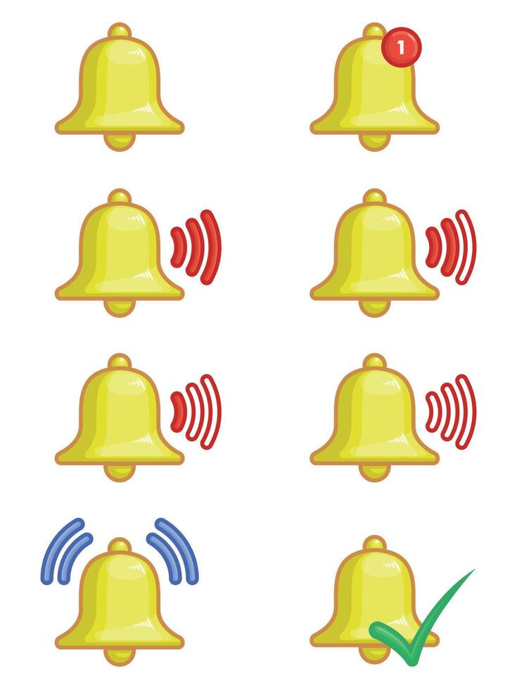Bell Notification Ringing Vibrate Reminder Set vector
