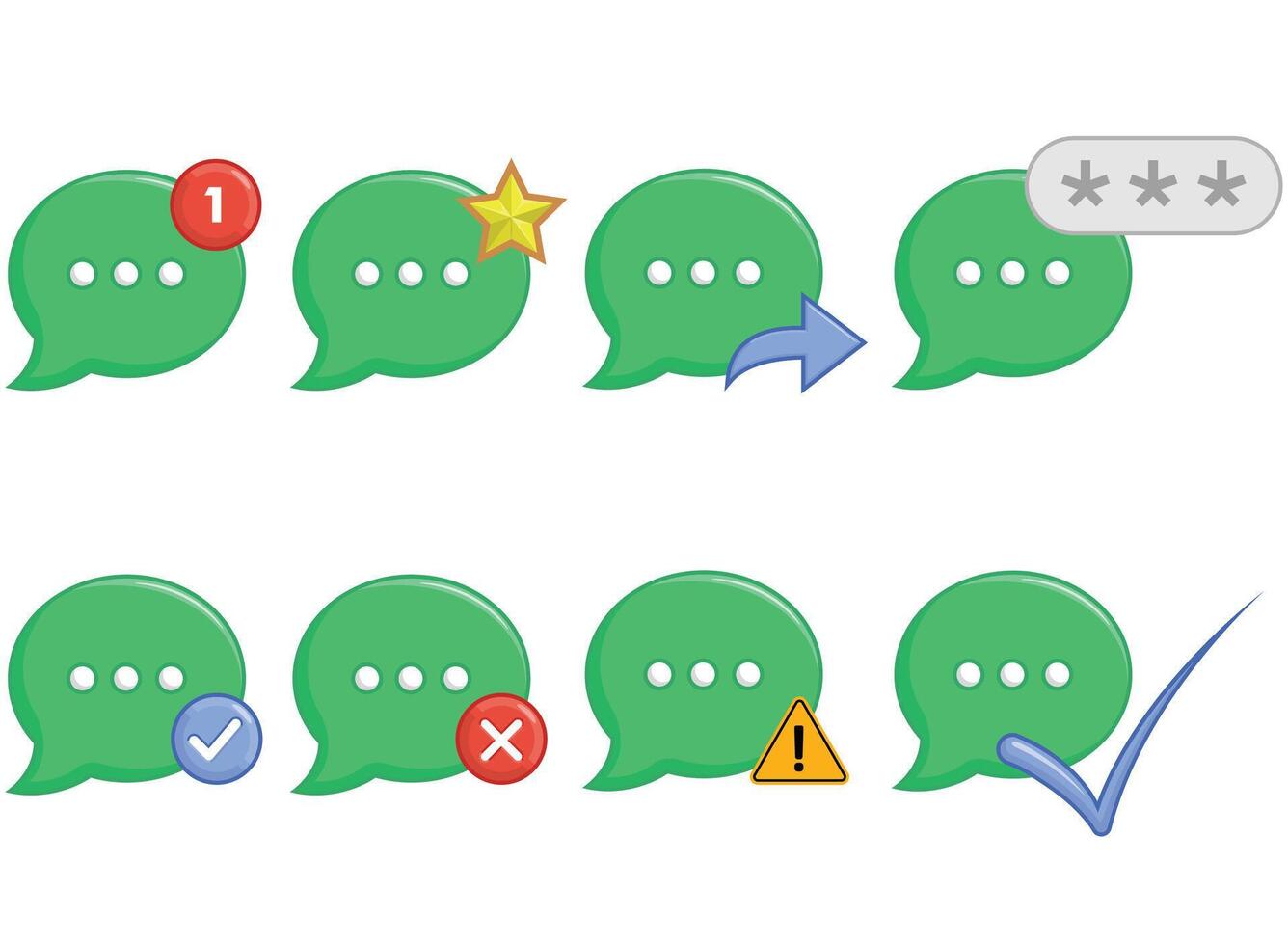 Chat Round Dialogue Message Bubbles Set vector