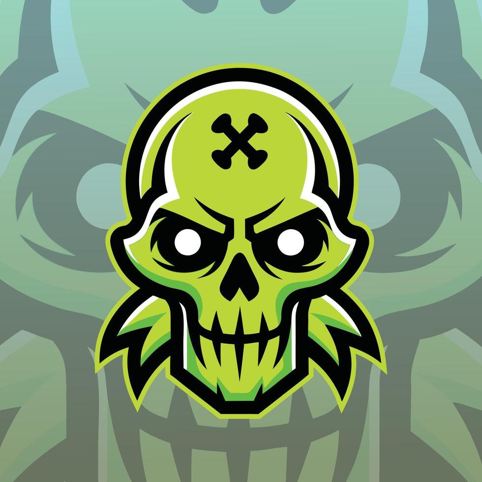 Toxic skull mascot logo esport design vector