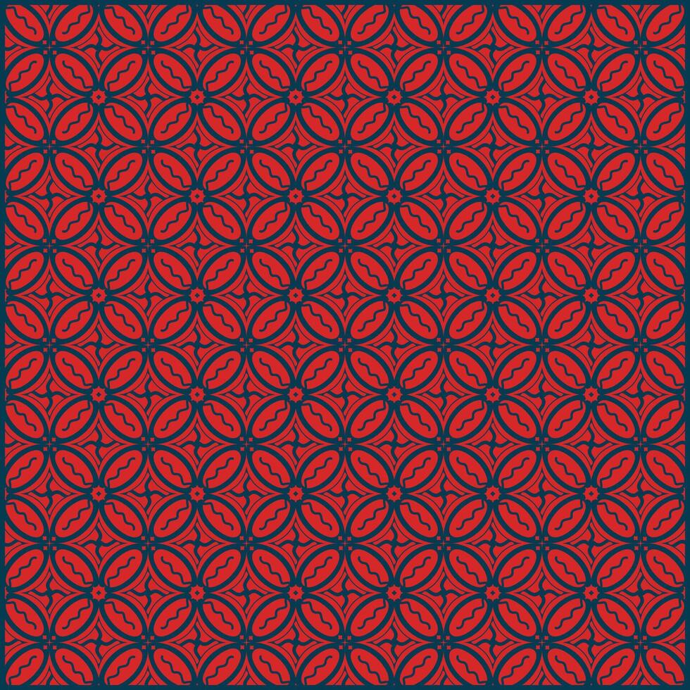 beautiful red batik pattern with unique coffee bean ornaments vector
