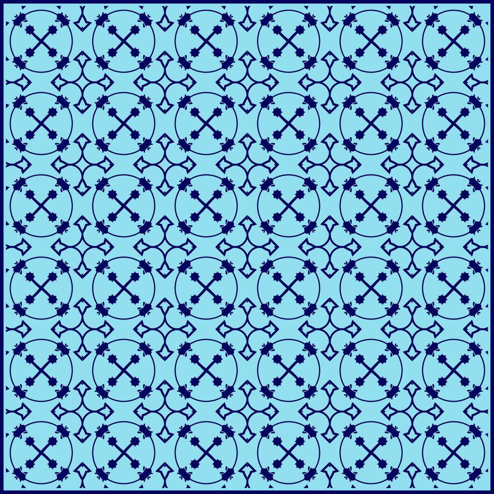 abstract pattern with unique ornaments and blue background vector