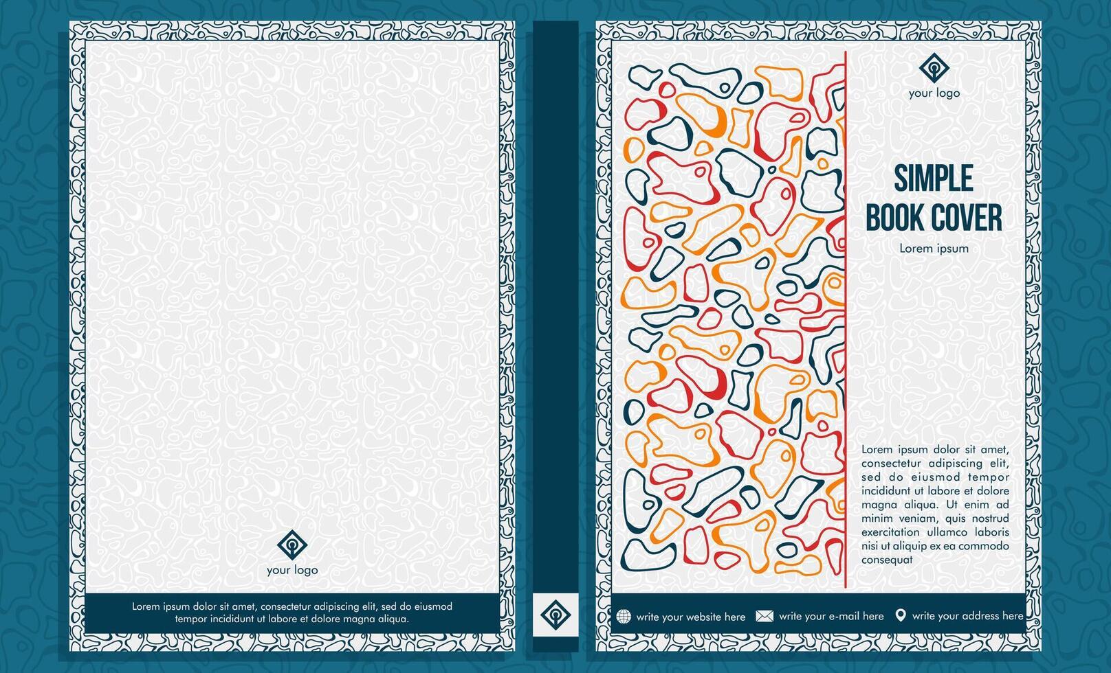 simple book cover with unique colorful stone pattern as ornaments vector