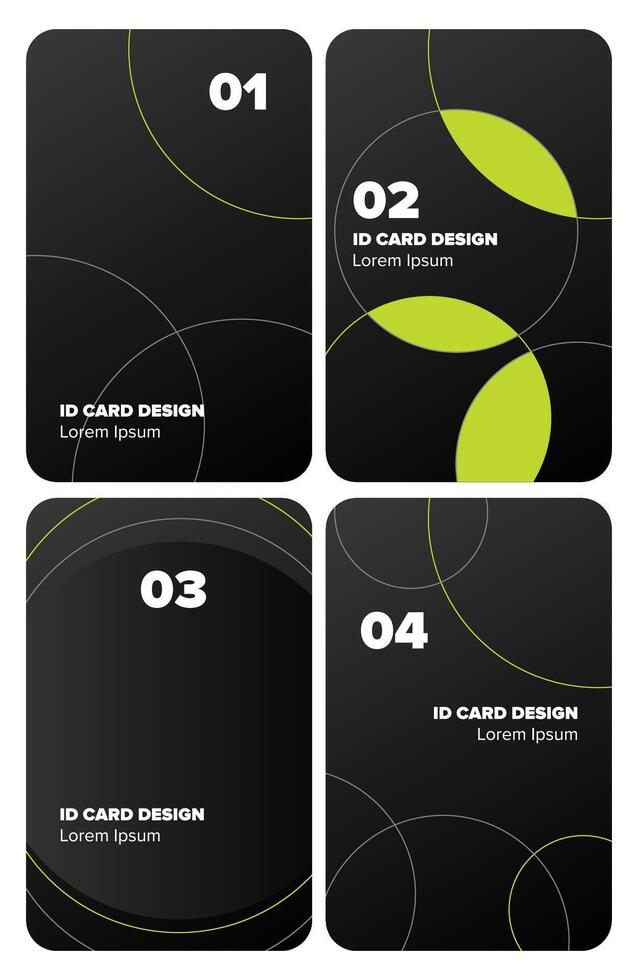 Black minimalist simple modern ID Card, greeting card, flyer design, social media simple design. vector