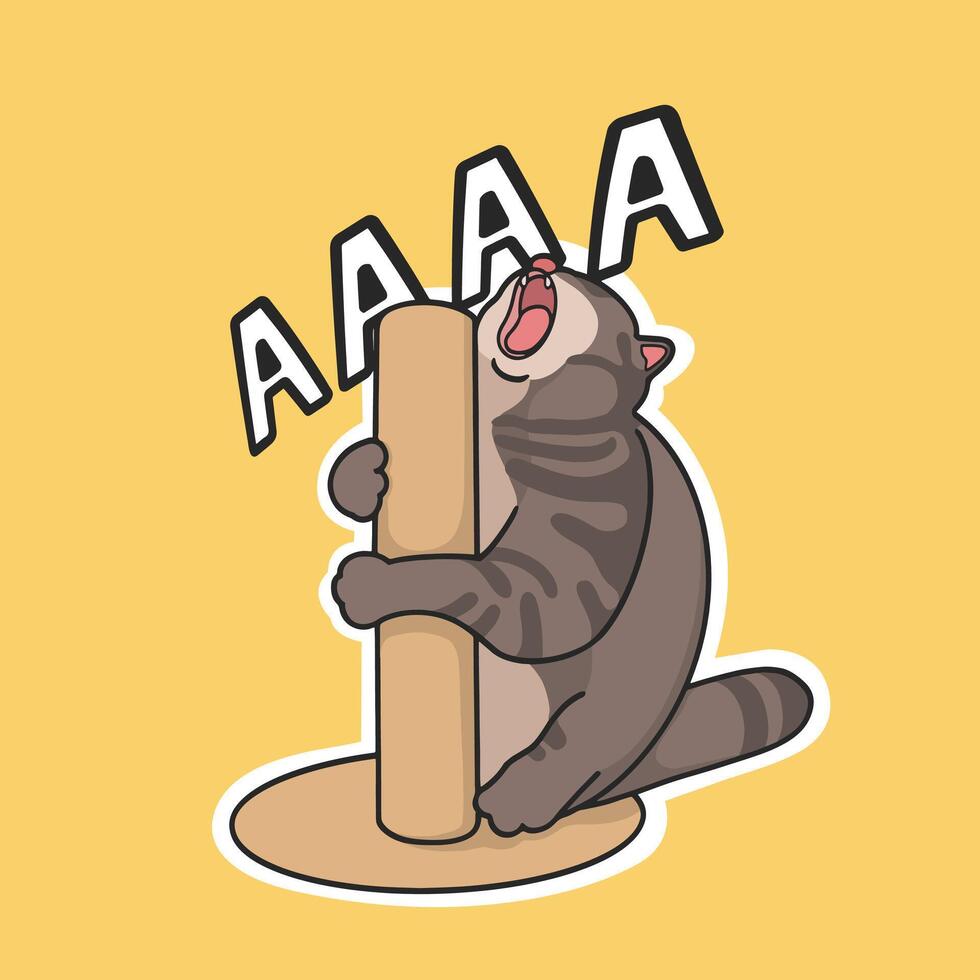 Frustrated Cat Meme Sticker Cute Illustration vector