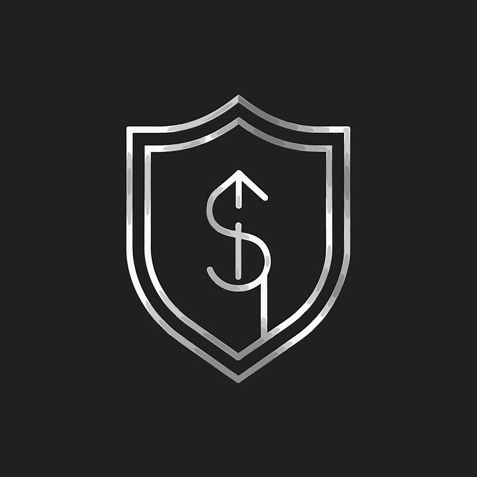 A shield with a dollar sign on it vector