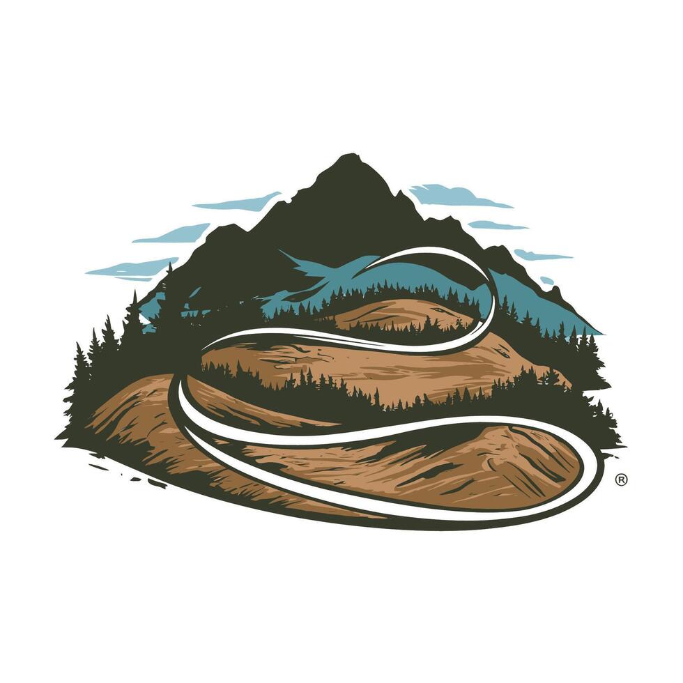 The logo for the mountain bike race vector