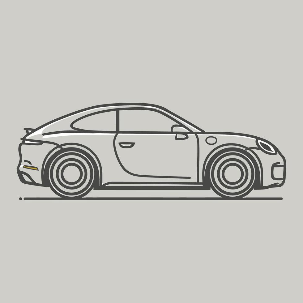 A car in a line drawing vector