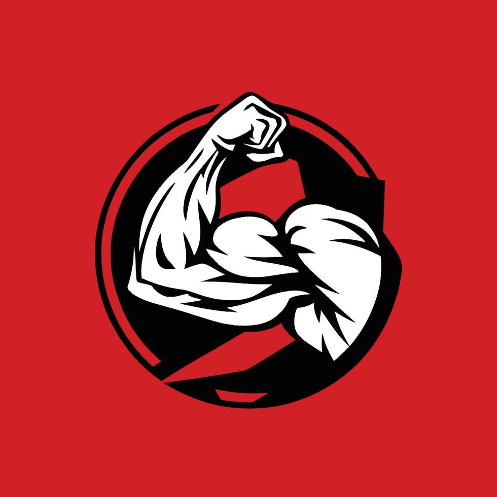 A muscular man with a red background vector