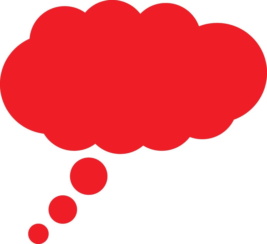 Red thinking bubble cloud icon in trendy style . Bubble chat cloud icon vector