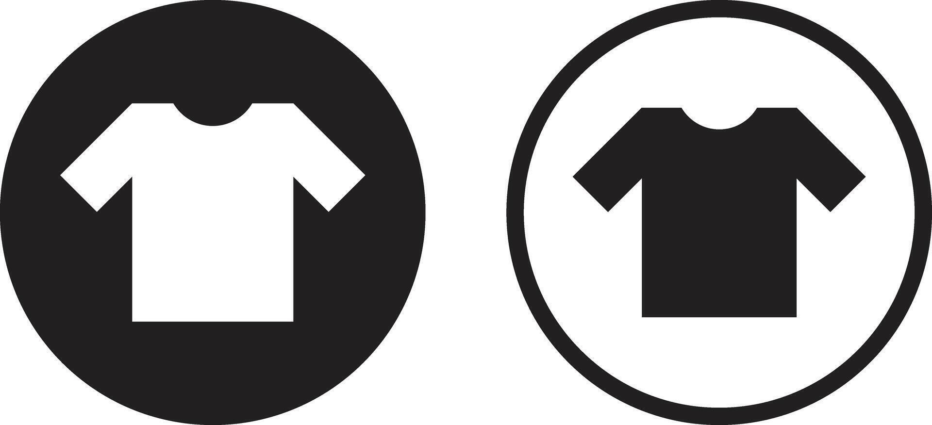 T-shirt icon set in two styles . Shirt icon in a circle . illustration vector