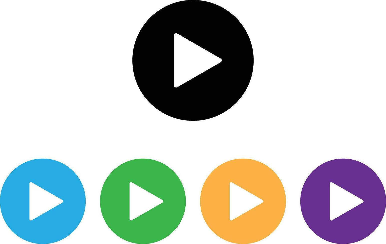 Colorful play icon set in different colors . Play button icon set . illustration vector