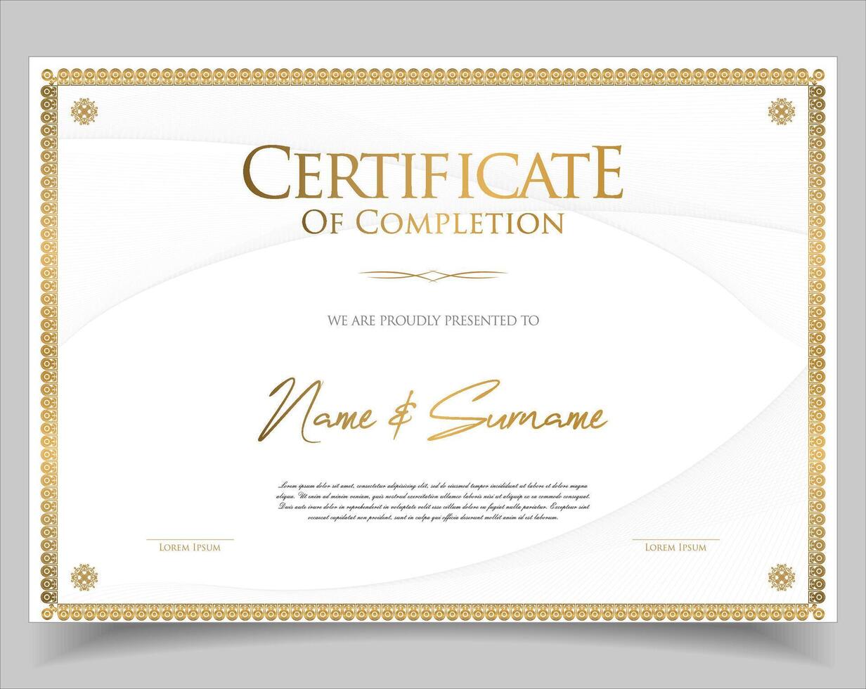 Certificate retro design template illustration vector