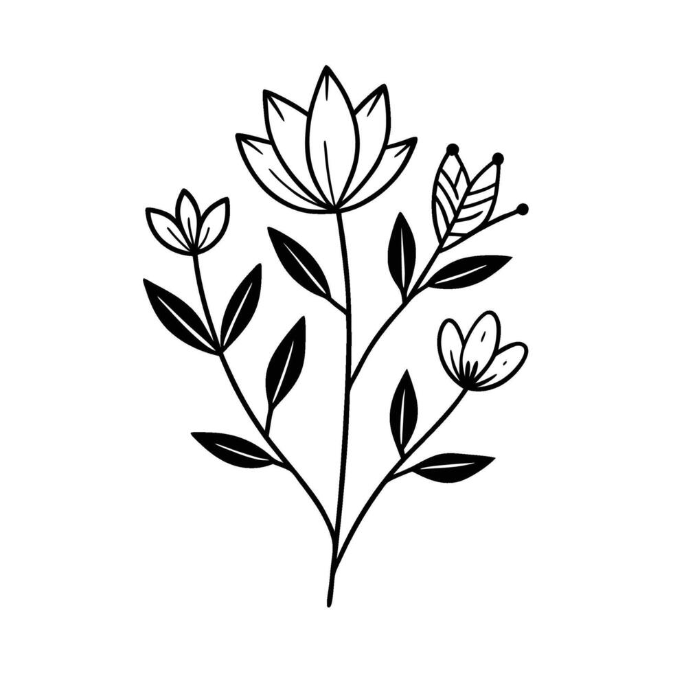Light and Open Floral Design on White Background vector