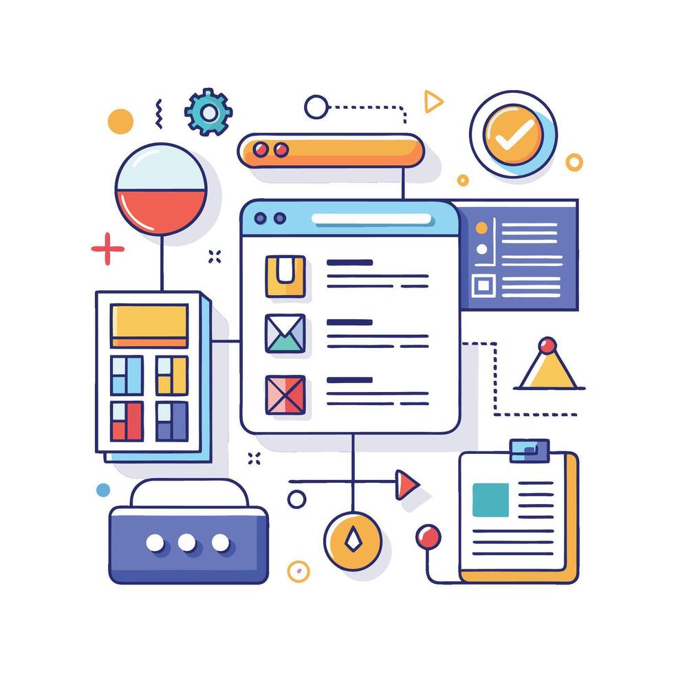 Web UI Elements with a Clean White Background vector