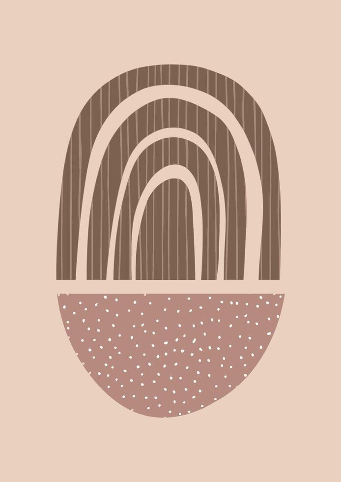 Abstract Scandi style minimal wall art design vector