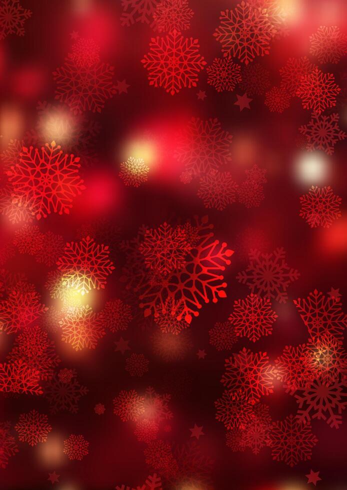 Red and gold Christmas snowflakes background vector