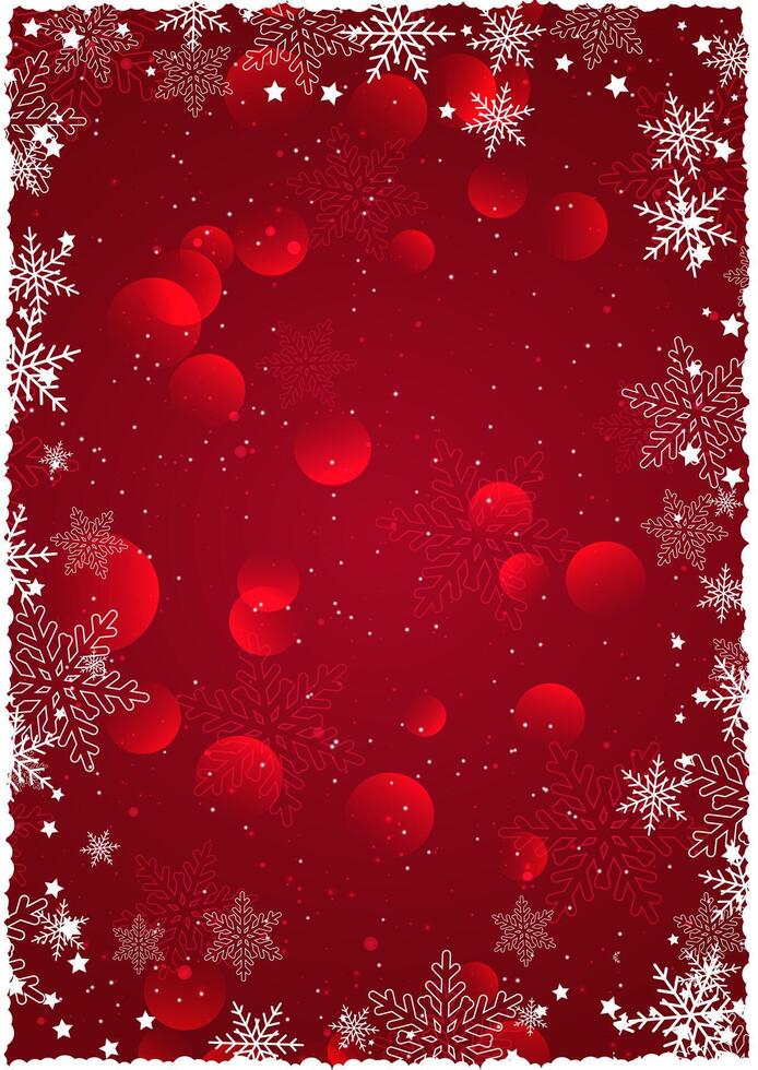 Christmas background with snowflake border vector