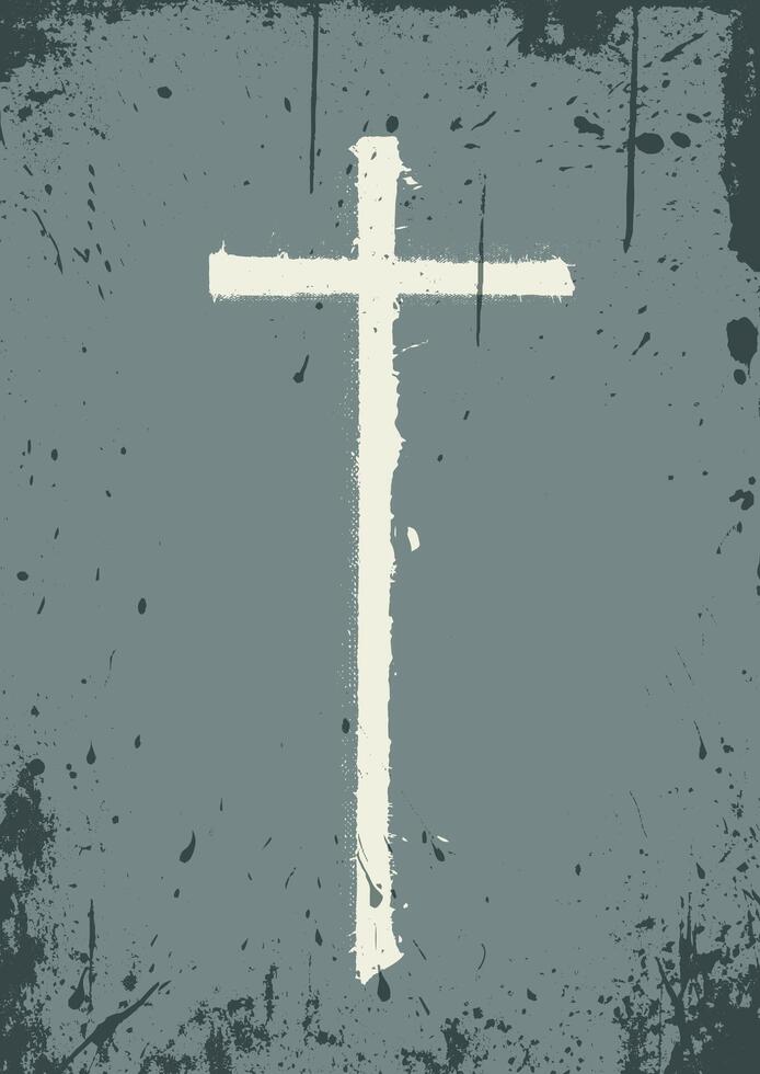 Grunge Christian cross design background vector