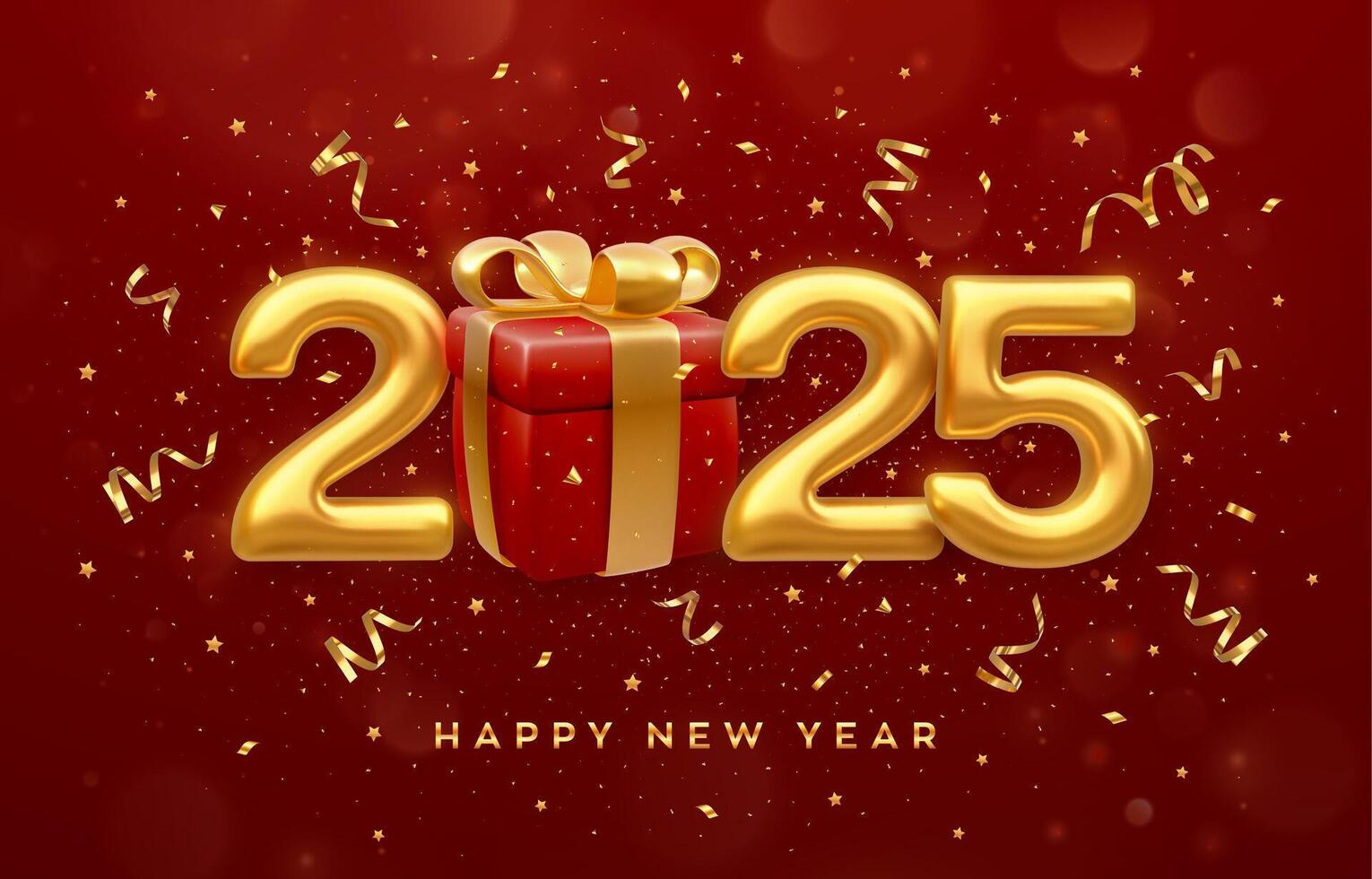 【お買い得！】 Year New Happy 2025. gold 2025, numbers metallic Golden フラワー・ガーデニング