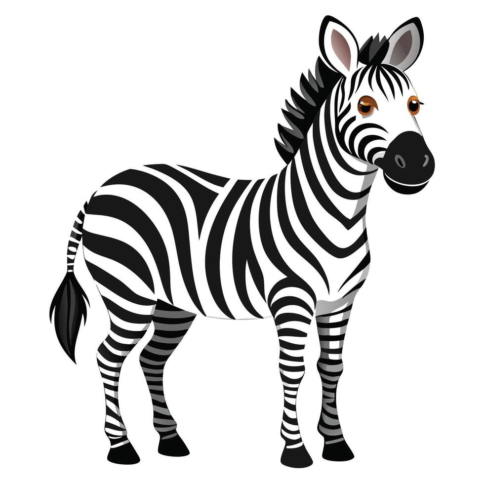 Elegant Zebra Design on White Background vector