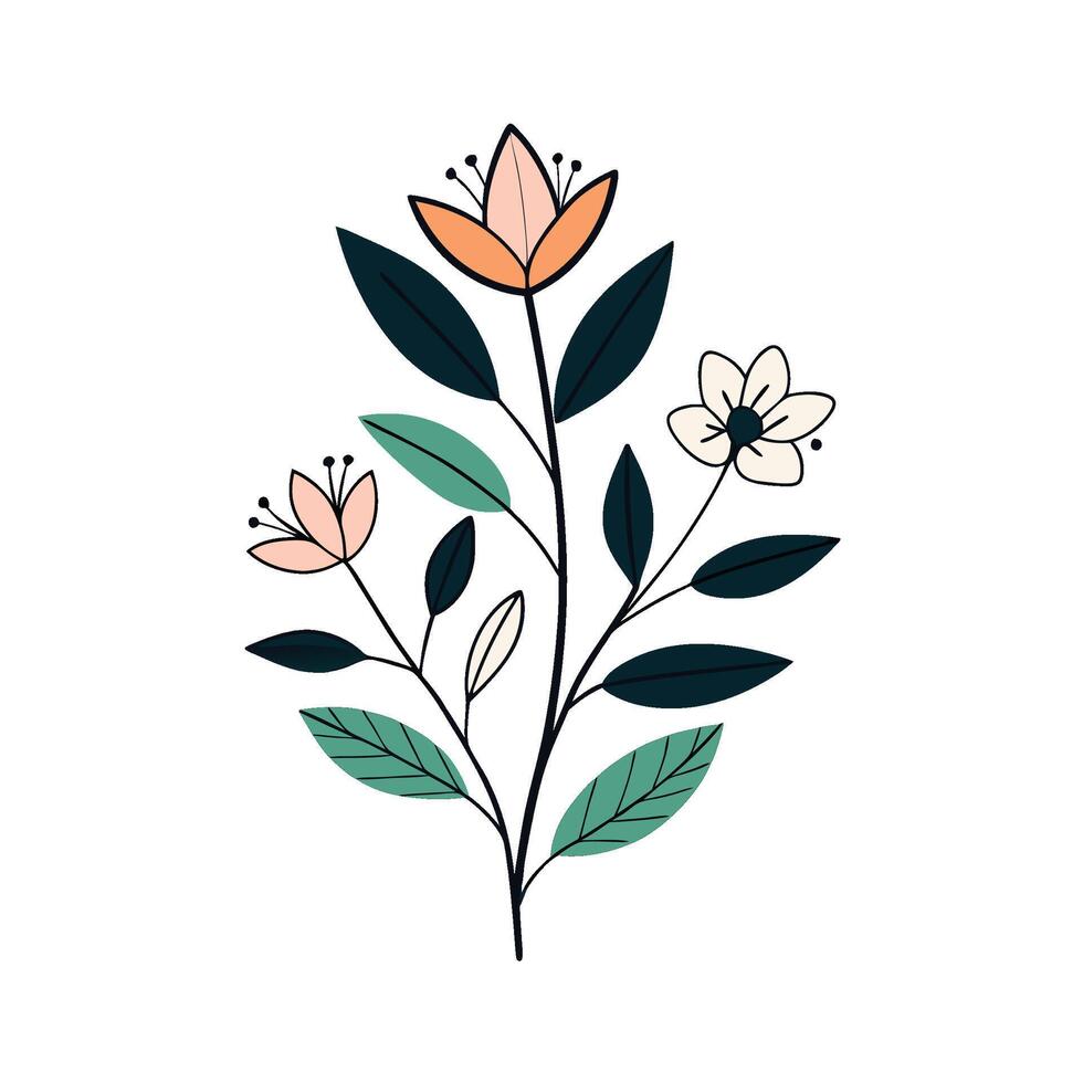 Botanical Minimalism with Generous White Space vector