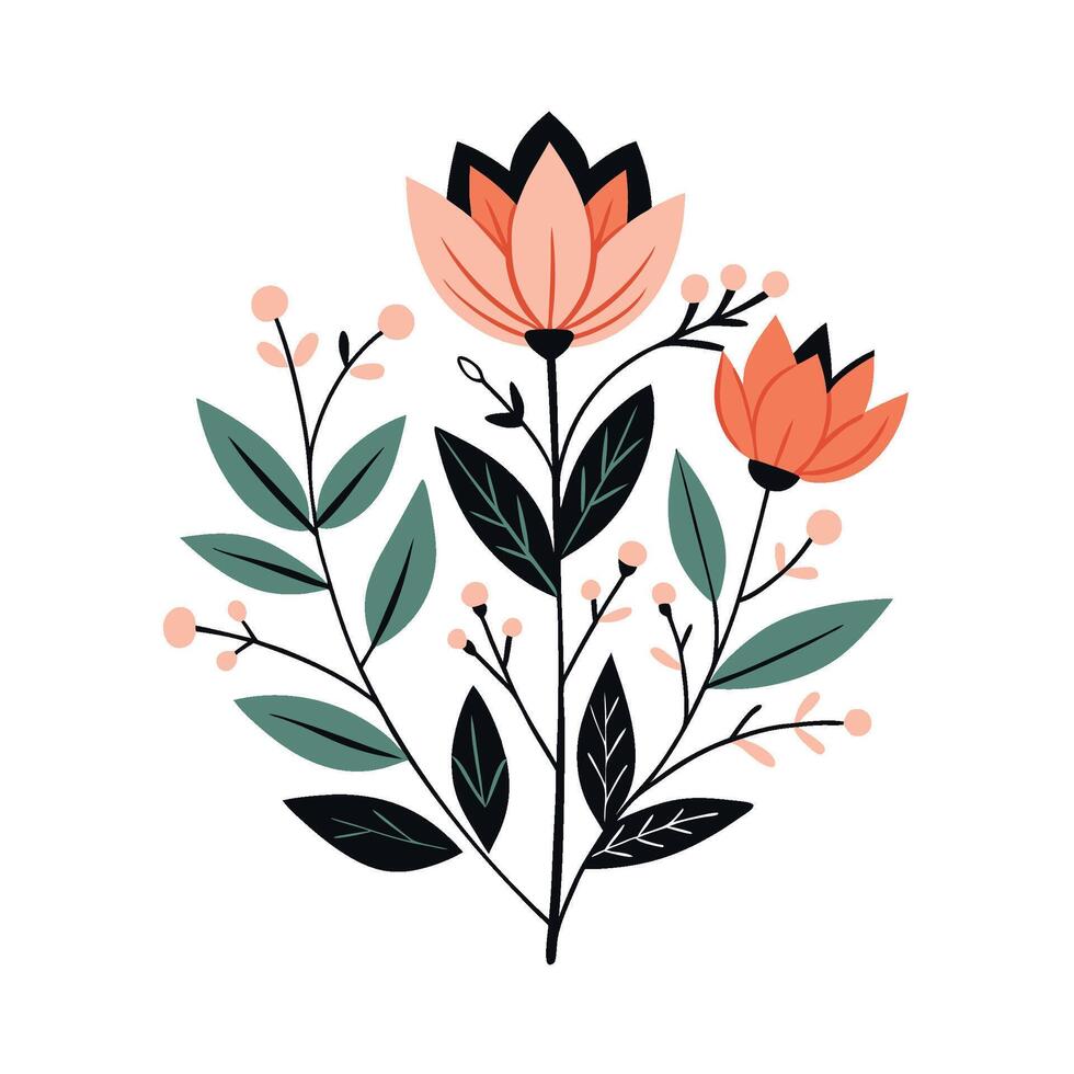 White Canvas with Subtle Floral Line Art vector