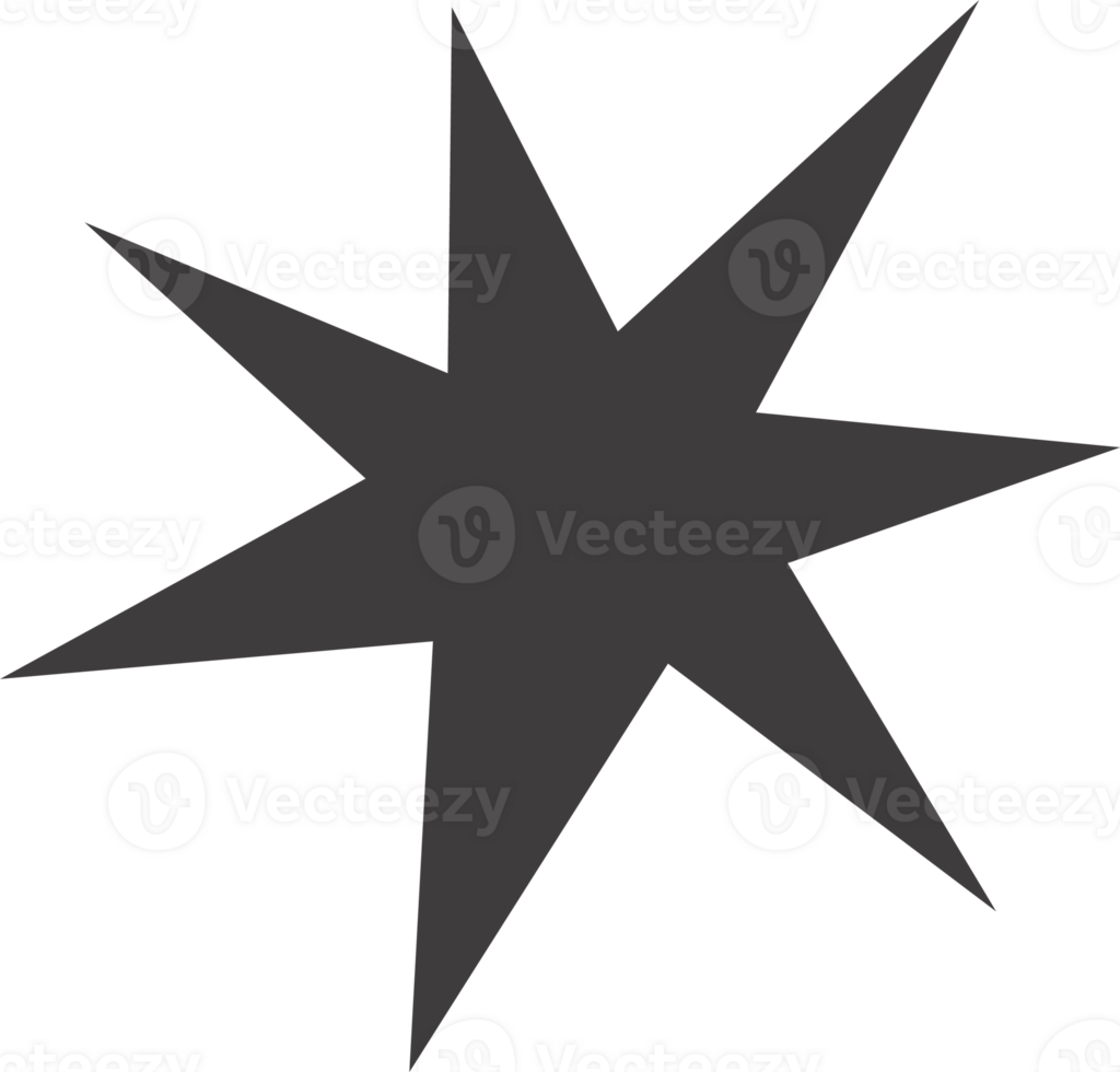 Star shape icon. Y2k abstract irregular shiny sparkle. Flash sparks starburst graphic element. Twinkle sticker. Black minimal flat simple sign. png