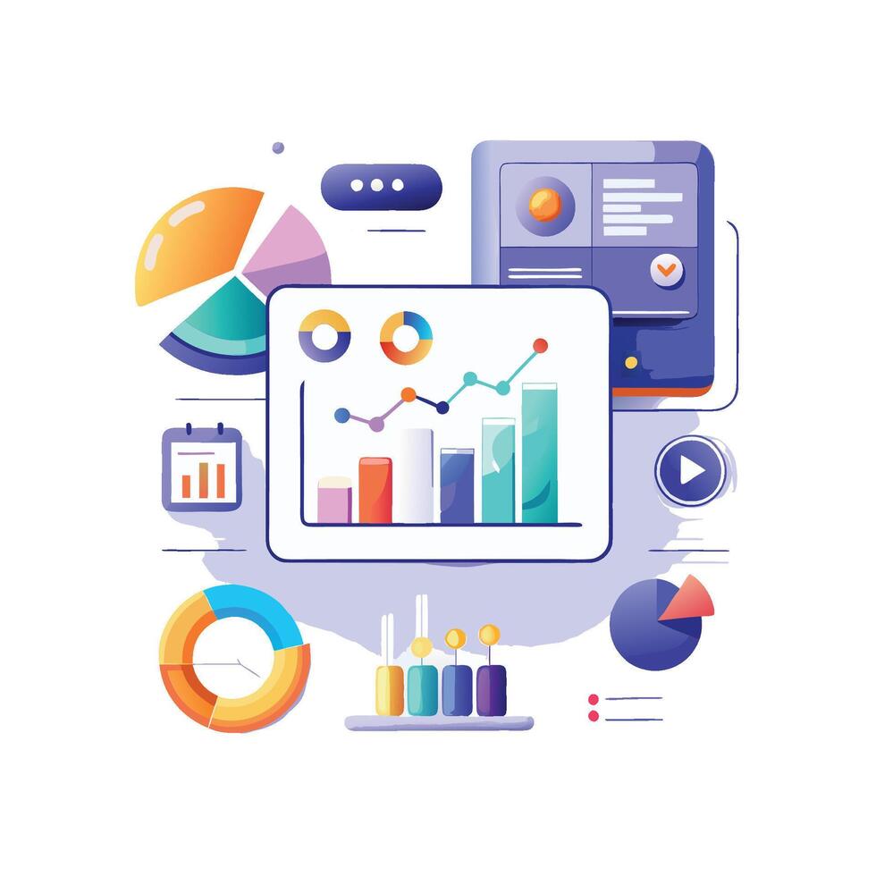 Data Comparison UI for Insights on White Background vector