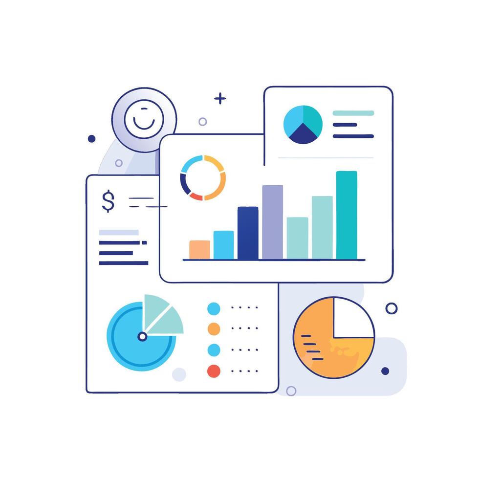 White Background Data Comparison Dashboard UI vector