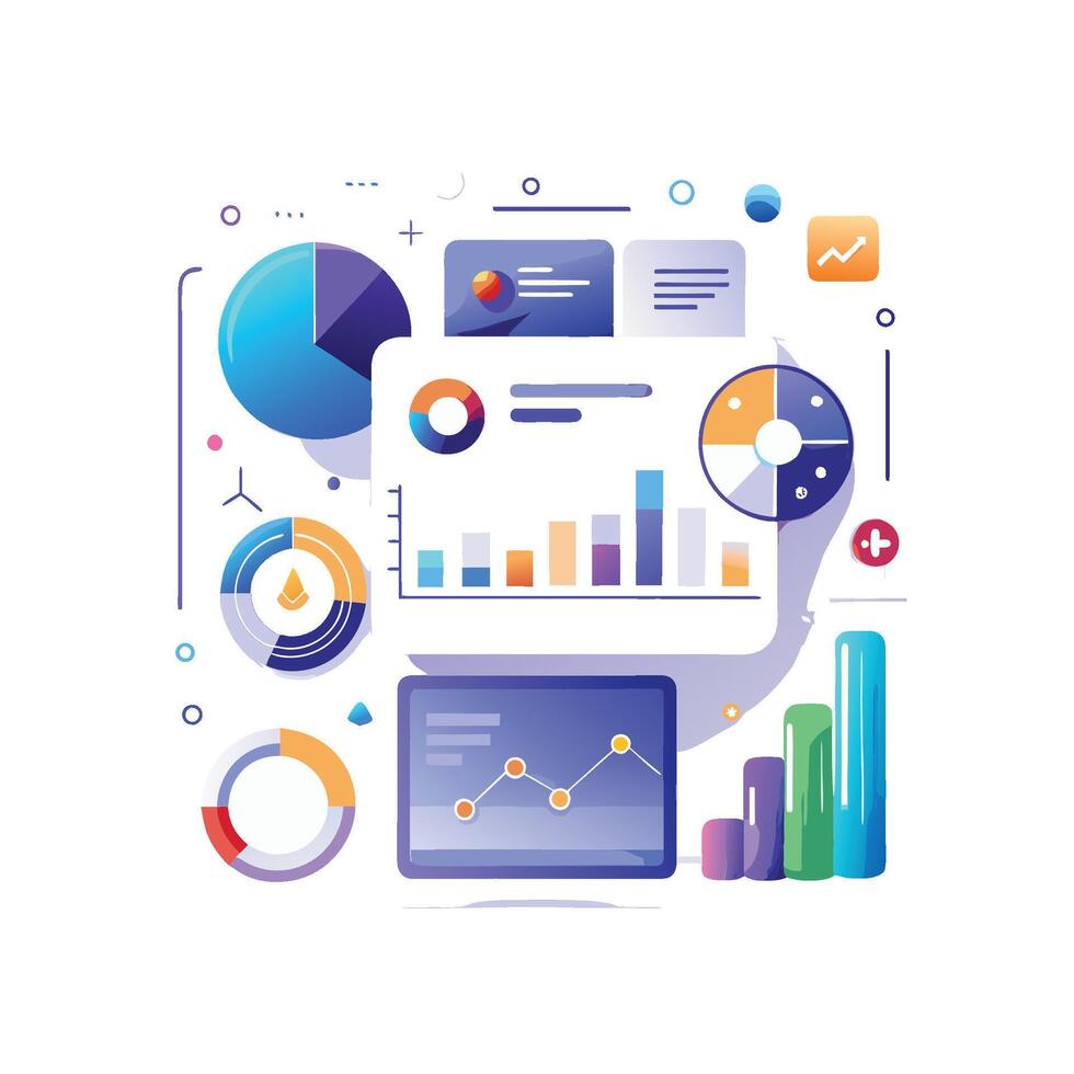 Minimal UI for Data Comparison and Insights on White vector
