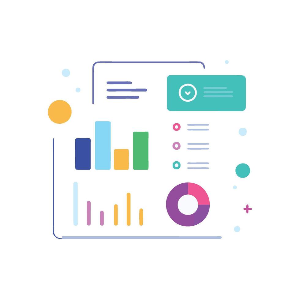 datos perspectivas y análisis ui en blanco antecedentes vector