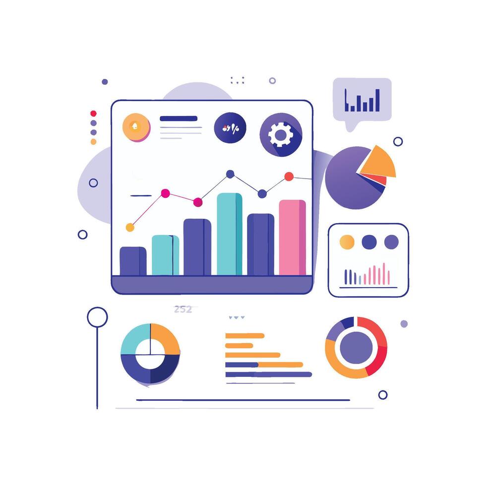 Data and Insights Comparison UI on White Canvas vector