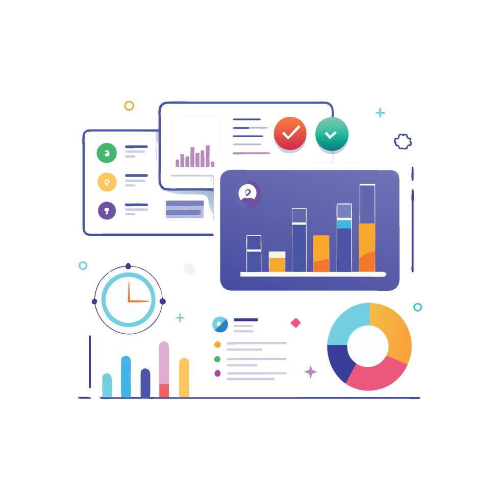White Canvas UI for Data Comparison and Insights vector