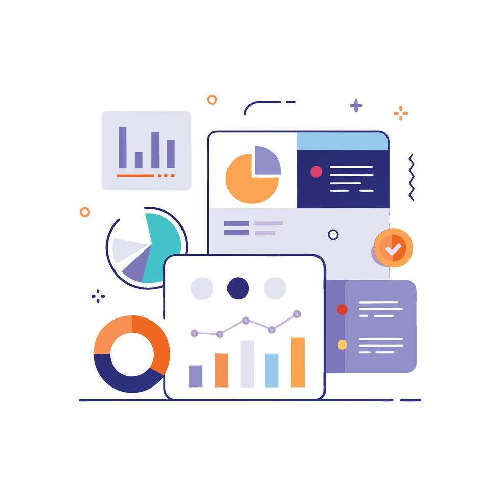 Data Comparison UI with Insights on a White Background vector