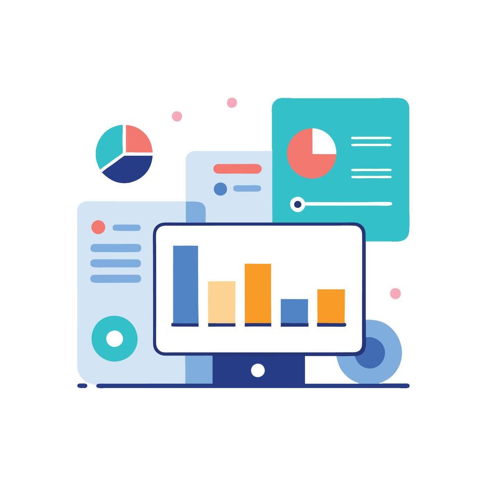 Clean UI for Data Insights and Comparison on White vector