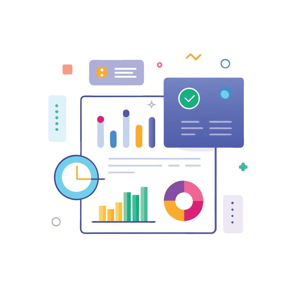 White Background Interface for Comparing Data and Insights vector