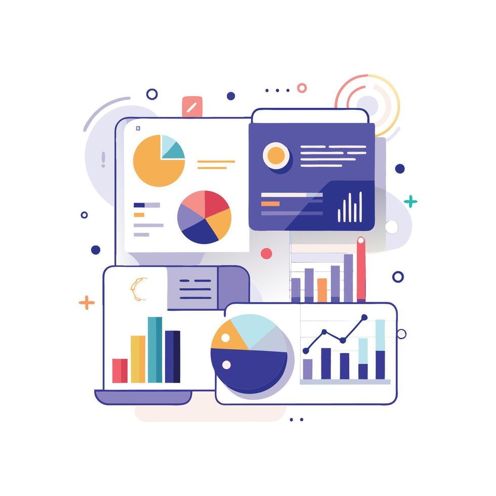 User Interface for Data Comparison and Insights on White vector