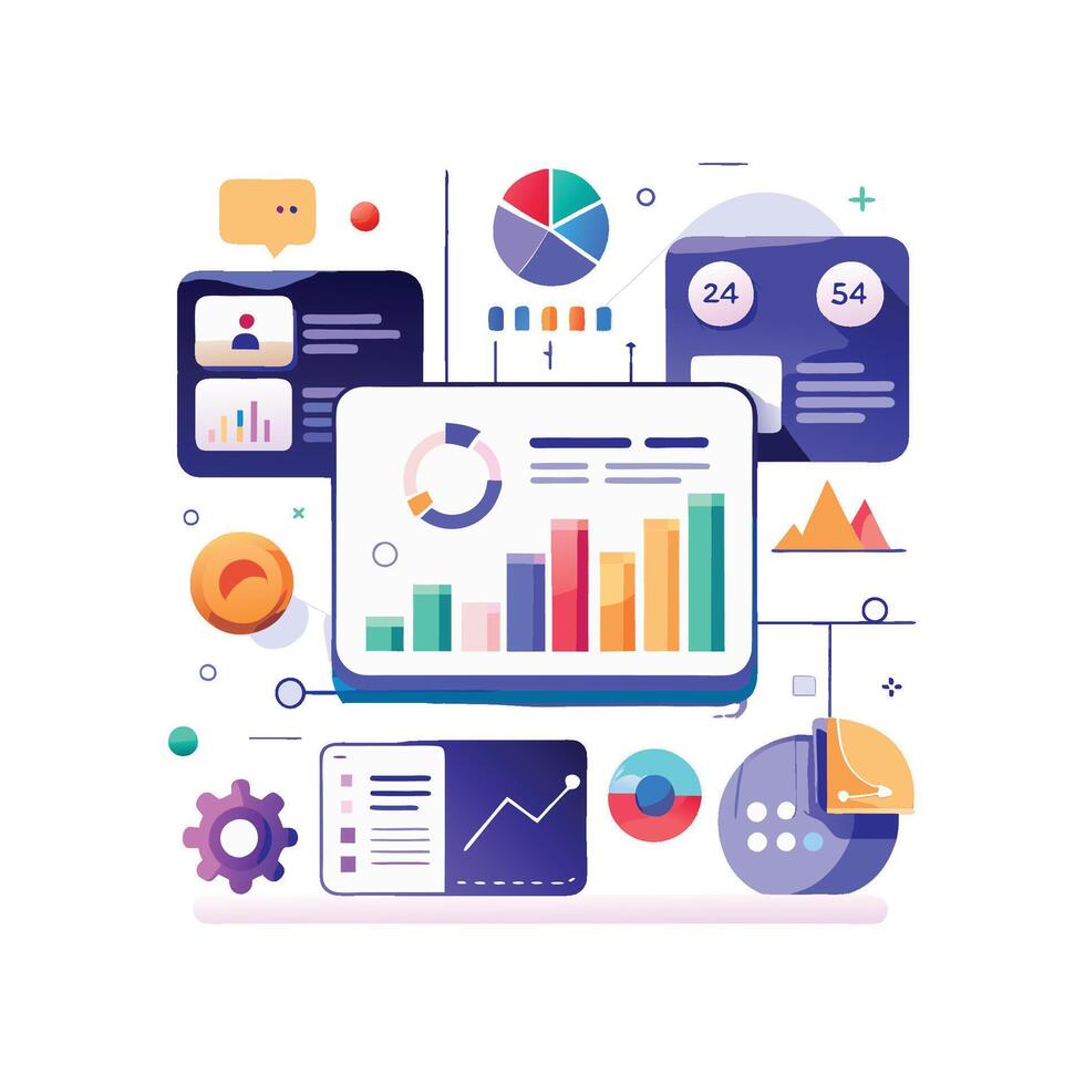 White Background UI for Data Comparison and Insights vector
