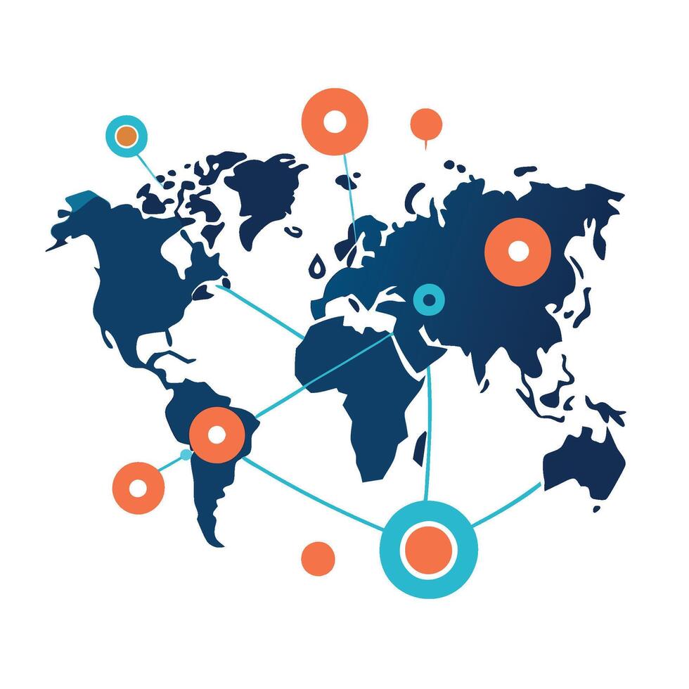 Map of Worldwide Business Connections vector