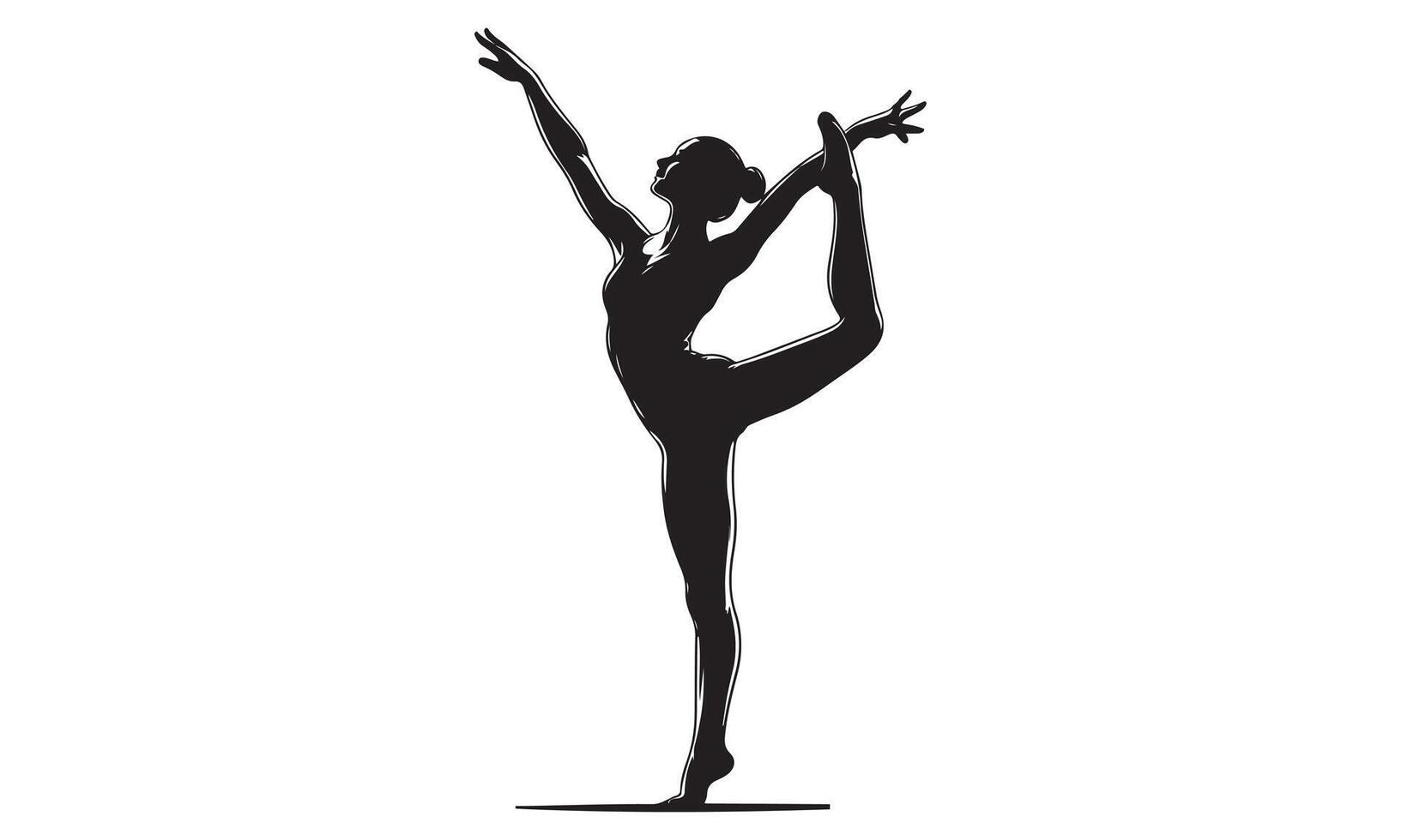 A silhouette of a woman doing a ballet pose vector