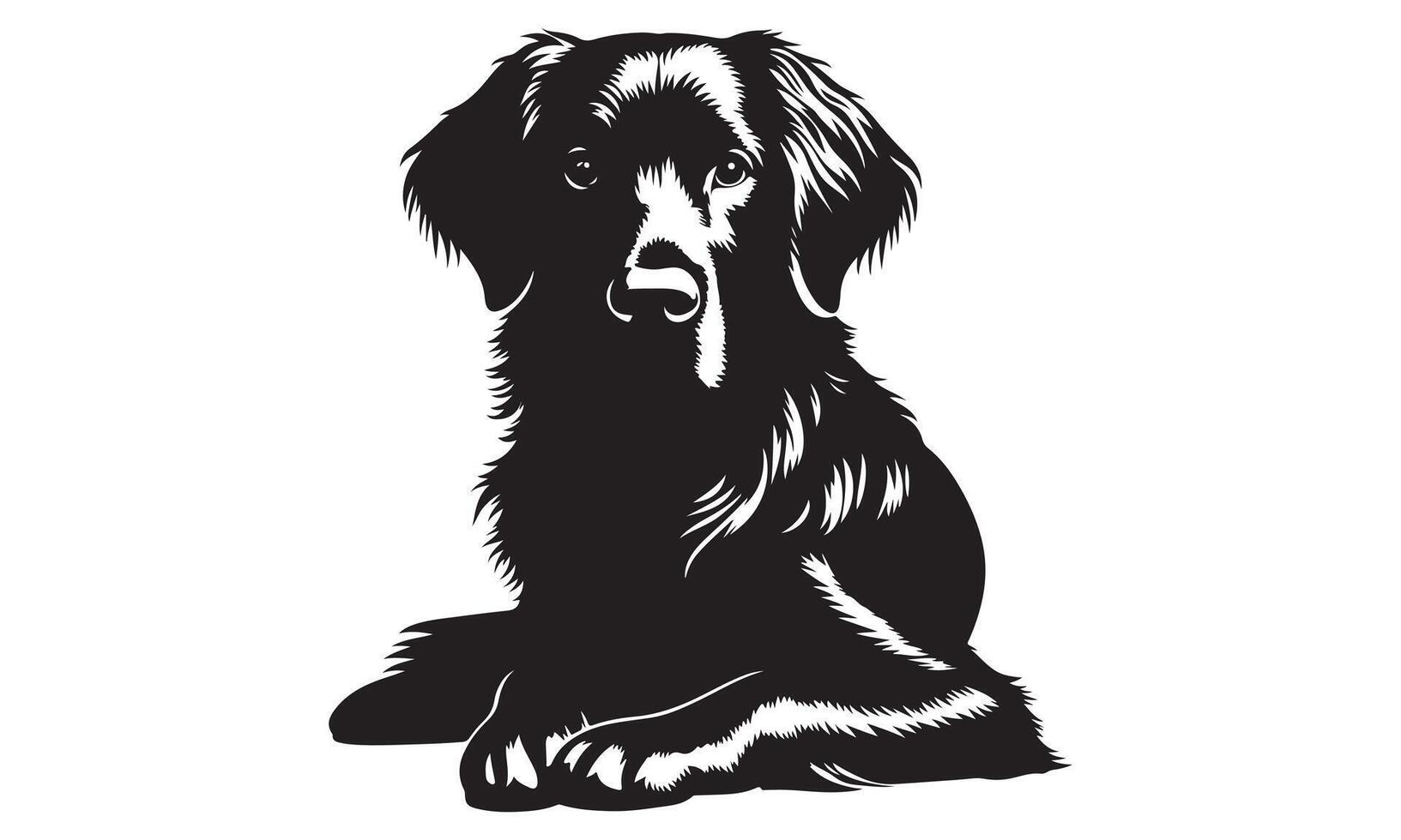 Black dog sitting on a white background vector