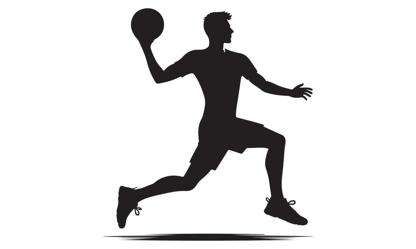 Silhouette of a man running with a ball vector