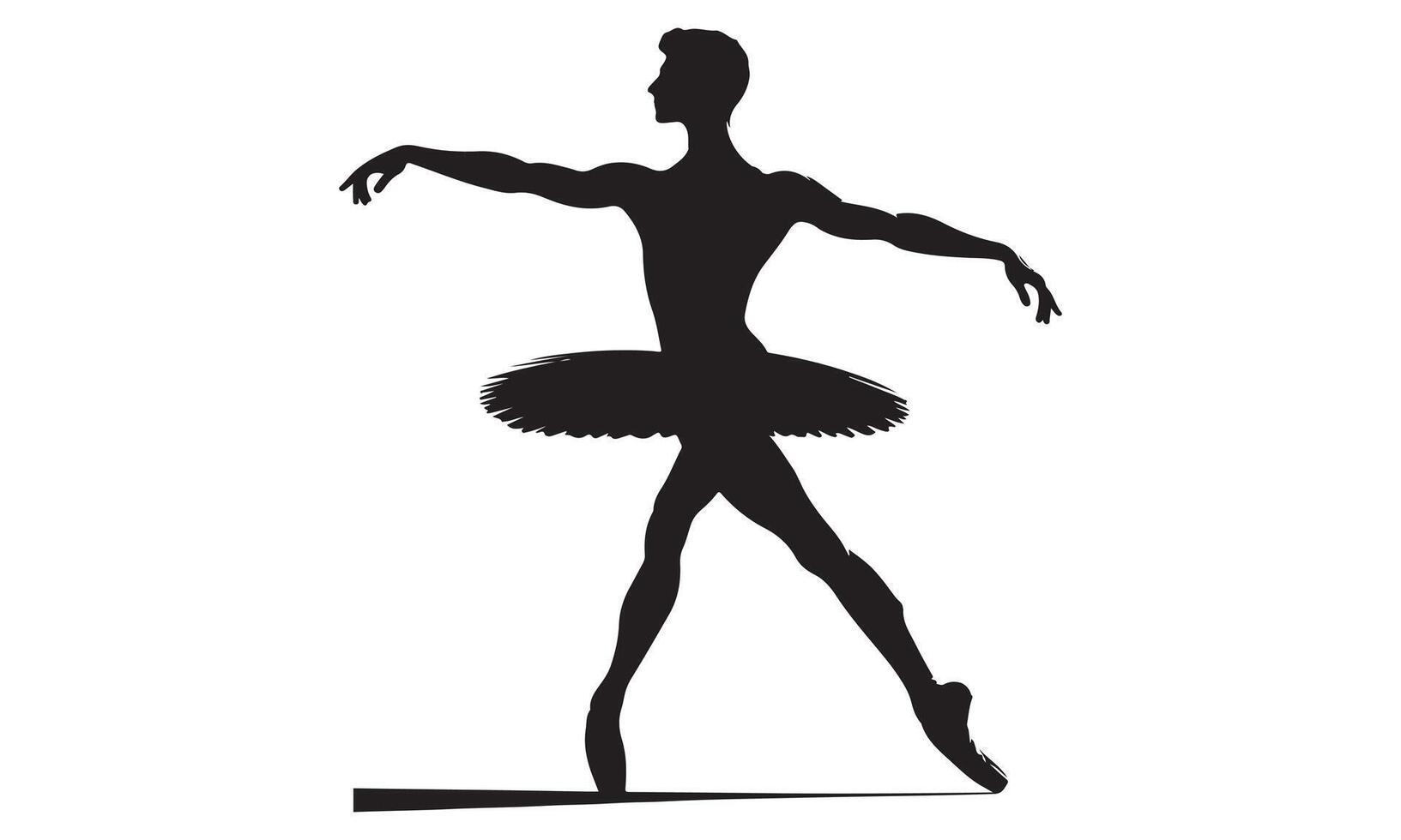 Silhouette of a ballerina in black and white vector