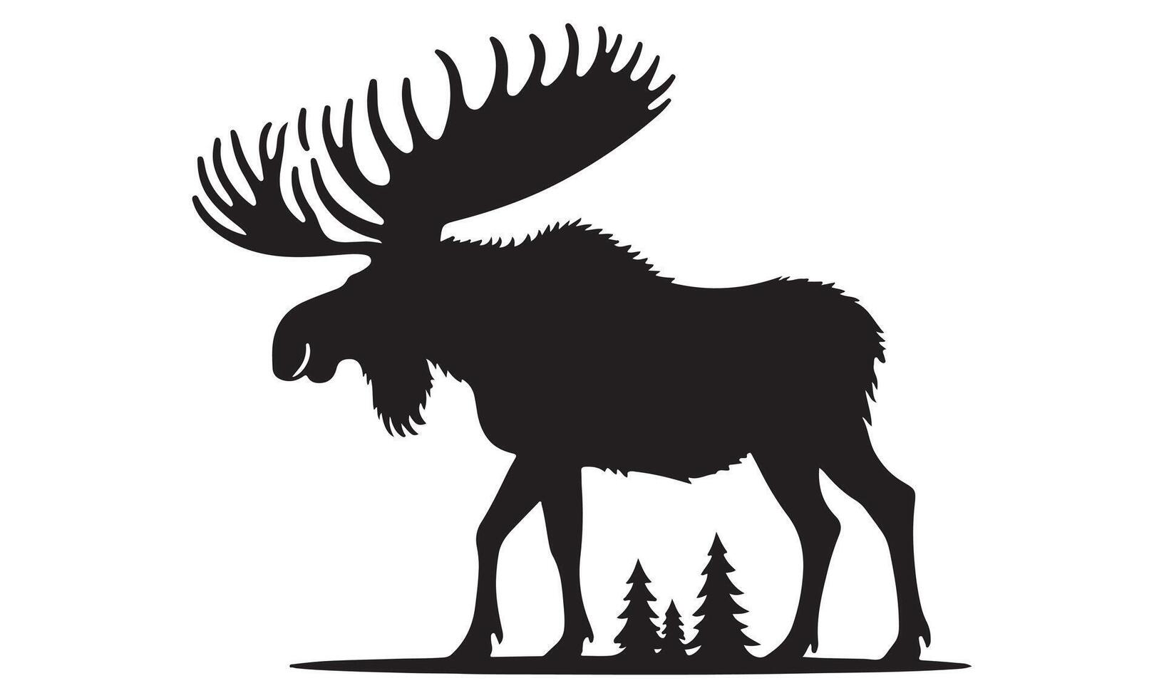 Moose silhouette illustration vector