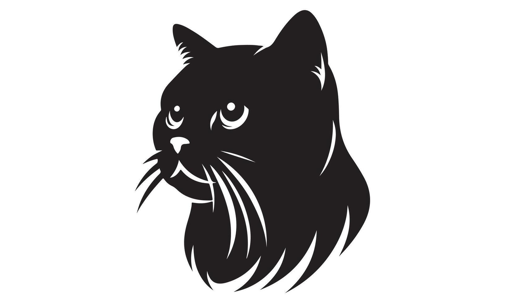 A black cat head on a white background vector